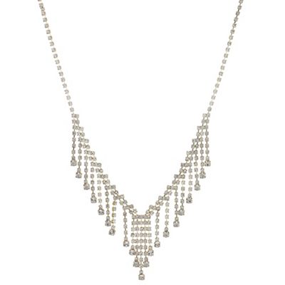 Gold crystal droplet necklace